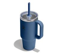 Hydro Flask - Travel Tumbler 936 ml (32 oz) Con tapa de presión con popote transparente - Acero inoxidable - Aislamiento al vacío de doble pared - Resistente a salpicaduras - Harbor Blue