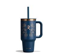 Hydro Flask - Travel Tumbler 946 ml (32 oz) with Closable Press-In Straw Lid - Étanche, Isotherme, Compatible Porte-Gobelets - Garde Boissons Froides 24 h & Chaudes 12 h - Western Dark Blue