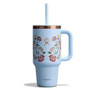 Hydro Flask - Travel Tumbler 946 ml (32 oz) with Closable Press-In Straw Lid - Étanche, Isotherme, Compatible Porte-Gobelets - Garde Boissons Froides 24 h & Chaudes 12 h - Western Light Blue