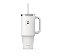 Hydro Flask - Travel Tumbler - Vaso de viaje 1180 ml (40 oz) con tapa de pajita presionable cerrable - Acero inoxidable - Aislamiento al vacío de doble pared - Tapa resistente a salpicaduras - White