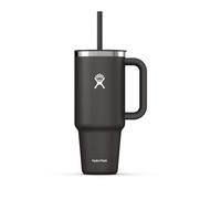 Hydro Flask - Travel Tumbler - Vaso de viaje 1180 ml (40 oz) con tapa de pajita presionable cerrable - Acero inoxidable - Aislamiento al vacío de doble pared - Tapa resistente a salpicaduras - Black