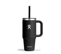 Hydro Flask - Travel Tumbler - Vaso de viaje 709ml (24oz) con tapa de pajita presionable cerrable - Acero inoxidable - Aislamiento al vacío de doble pared - Tapa resistente a salpicaduras - Black