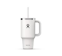 Hydro Flask - Travel Tumbler - Vaso de viaje 946 ml (32 oz) con tapa de pajita presionable cerrable - Acero inoxidable - Aislamiento al vacío de doble pared - Tapa resistente a salpicaduras - White