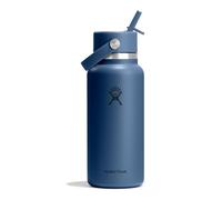 Hydro Flask - Wide Flex Straw Cap 946 ml (32 oz) Botella - Acero inoxidable, popote a prueba de fugas, apta para lavavajillas - Aislada, 24 h fría - Boca ancha, apta para cubos de hielo - Harbor Blue