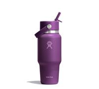Hydro Flask - Wide Flex Straw Travel Bottle 710ml (24 oz) - Étanche, isolée, compatible porte-gobelet - Garde les boissons froides 24 h - Bouchon à paille flexible - Beachplum Purple
