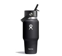 Hydro Flask - Wide Flex Straw Travel Bottle 710ml (24 oz) - Étanche, isolée, compatible porte-gobelet - Garde les boissons froides 24 h - Bouchon à paille flexible - Black