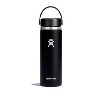 Hydro Flask - Wide Mouth - Botella de Agua 591 ml (20 oz) - Botella de Agua de Acero Inoxidable con Aislamiento al Vacío y Tapa a Prueba de Fugas y Revestimiento en Polvo - Wide Mouth - Black