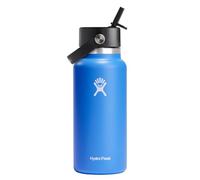 Hydro Flask - Wide Mouth - Botella de Agua 946 ml (32 oz) - Acero Inoxidable con Aislamiento al Vacío y Tapa de Pajita Flexible - Wide Mouth - Cascade