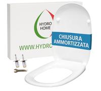 HYDRO HOME Asiento para inodoro Pozzi Ginori Easy y Easy 02 como original, tapa de inodoro de material termoendurecible, tapa de agua con bisagras de fijación superior, fabricado en Italia (cierre