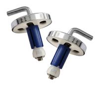 HYDRO HOME Kit de 2 bisagras para asiento de inodoro, regulables de acero inoxidable cromado pulido para tapa de inodoro termoestable, fijación superior, recambios universales, montaje fácil