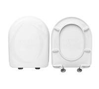 HYDRO HOME Tapa de inodoro Flaminia Metro compatible, tapa de inodoro de plástico termoendurecible con bisagras ajustables, eje de inodoro, color blanco, fabricado en Italia