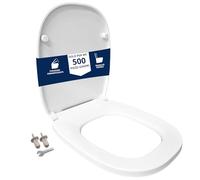 HYDRO HOME Tapa WC compatible con Pozzi Ginori 500 como original, termoendurecida, con bisagras fijación superior, Made in Italy (CIERRE SUAVE)