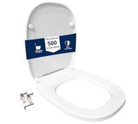 HYDRO HOME Tapa WC compatible con Pozzi Ginori 500 como original, termoendurecida, con bisagras fijación superior, Made in Italy (CIERRE CLÁSICO)