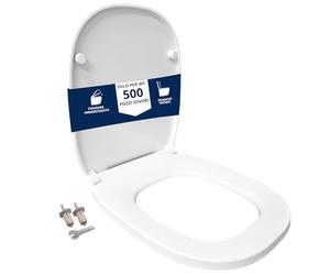 HYDRO HOME Tapa WC compatible con Pozzi Ginori 500 como original, termoendurecida, con bisagras fijación superior, Made in Italy (CIERRE SUAVE)