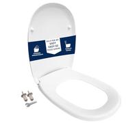 HYDRO HOME Tapa WC Pozzi Ginori Easy y Easy 02 como la original, asiento de inodoro en material termoestable, tapa de váter con bisagras de fijación superior, MADE IN ITALY (CIERRE AMORTIGUADO)