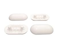 HYDRO HOME Topes para WC, kit de 4 o 6 piezas, plástico o goma, medidas en las imágenes, montaje fácil hágalo usted mismo, fabricación italiana. (BLANCOS, RECTANGULARES/GOMA 1)