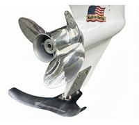Hydro-Shield L-35 Hydrofoil - Estabilizador de barco para motores de más de 100 HP - Escudo termoplástico montado en Skeg-Mounted con soporte de montaje de acero inoxidable - Aleta de tamaño grande