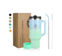 hydro2go Taza térmica con pajita - mantiene bebidas 10 h calientes y 12 h frías - sin BPA, apta para lavavajillas, ideal para viajes (1200 ml)