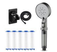 HydroBoost High Pressure 5-Mode Filtered Shower Head, Filtered Shower Head with Handheld, Built-in Power Wash for Hard Water (2 SET) (1 SET)