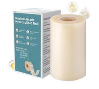 Hydrocolloid Roll, 4" x 8ft Medical-Grade Wound Care Dressing, Cut-to-Size Waterproof Self-Adhesive Patch, Flexible Hydrocolloid Roll for Large Wounds and Blisters, 10cm x 300cm