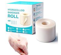 Hydrocolloid Roll, 5cm*500cm Apositos Adhesivos, Tiritas Parches Cicatrizantes, Vendas Impermeables, Recortable Autoadhesivos Cortable, Gel Hidrocoloide para Exudado Leve, Ampollas y Acné