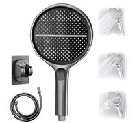Hydroease Handheld Shower Head, Gloryboom Shower Head, With 4 Spray Modes, Hose And Adjustable Bracket, Silicone Nozzles, Easy Tool-Free Installation (Gray)