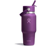 Hydro Flask - Wide Flex Straw Travel Bottle 710ml (24 oz) - Étanche, isolée, compatible porte-gobelet - Garde les boissons froides 24 h - Bouchon à paille flexible - Beachplum Purple