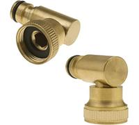 Hydrogarden Conector de Grifo de Cromo/latón, Giratorio 360°, Rosca Interior de 3/4 Pulgadas, Compatible con Gardena de 1/2 Pulgadas（2pack）