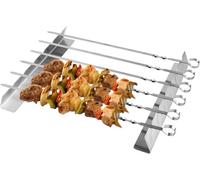 Hydrogarden Pinchos Barbacoa Acero Inoxidable con Soporte para Barbacoa - Juego de 8 - Brochetas Barbacoa con Bolsa de Almacenamiento - 42 cm