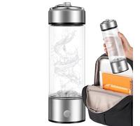 Hydrogen Water Bottle - Glass 420ml | Ionizer Machine, Rechargeable Ergonomic Hydrogen Water Bottle | For Dormitory Hiking Camping School Gym Fitness Workplace Apartment Travel Outdoors Use