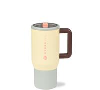 HydroJug Traveler - Botella de agua de 20 oz con asa y pajita abatible - Se adapta al portavasos, vaso resistente a fugas, reutilizable, con aisl