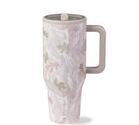 HydroJug Traveler - Botella de agua de 32 onzas con asa y popote abatible, cabe en el portavasos, vaso resistente a fugas, reutilizable, aislado, acero inoxidable y base de goma, regalos para mujeres