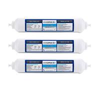 Hydronix HX-ICF-10Q/3 Filtro de Agua GAC de Osmosis Inline para frigorífico y Coco de Hielo, 2000 galones, conexión rápida de 1/4 Pulgadas, Paquete de 3, Blanco