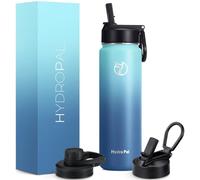 HydroPal 750ml Termo de Acero Inoxidable al Vacío-2 Tapas Con Pajita y Boquilla, 2 Pajitas - Mantiene Bebidas Calientes 12h y Frías 24h, Ideal para Viajes y Trabajo