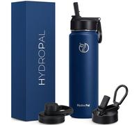 Hydropal Botella Agua Acero Inoxidable - Botella Termica de 500ml 750 ml 1 L 1,2 L 1,9L con Pajita y 2 Tapas - Termo de Doble Pared Sin BPA - Boca Ancha a Prueba de Fugas - Para Lavavajillas