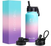 Hydropal Botella Agua Acero Inoxidable - Botella Termica de 500ml 750 ml 1 L 1,2 L 1,9L con Pajita y 2 Tapas - Termo de Doble Pared Sin BPA - Boca Ancha a Prueba de Fugas - Para Lavavajillas