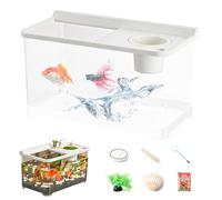 Hydroponic Aquarium Starter Kit - Betta Fish Tank with 3 Color Lights | Household Fish Tank for Tabletop Landscaping, Home Entryway Foyer Bedroom Workplace, Beginners Indoor Decoration