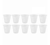 Hydroponic Basket Plastic Garden Planting 10pcs Set Safe Lightweight Breathable Non Toxic Reusable for Balcony Flower Nursery Black White Optional 5 5cm 4 8cm 3cm 5cm (Blanca)