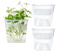 Hydroponic Baskets - Clear Gardening Planter, Nursery Pots with Drainage Holes, Gardening Solution for Balcony, Window, Kitchen, Bedroom, Garden Planting, Seedlings, 4.33x4.33 Inches