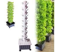 Hydroponic Growing System - Vertical Tower for Indoor Soilless Cultivation of Herbs, Fruits, and Vegetables