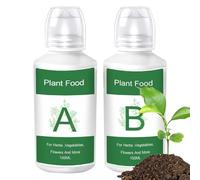 Hydroponic Plant Food - Hydroponic Nutrients | A & B Fertilizer for Garden, Vegetable Production, Healthy Plant Growth, Fast-Thriving Sustainable Natural Nutrients for Plants