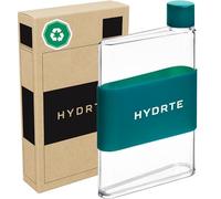 Hydrte Botella de agua Clear - 350ml Botella de agua profesional y bonita para viajar, delgada, ligera y sin BPA, ideal para viajar y para la hidratación diaria (Aqua Teal)