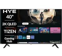 HYE 40QLEDS1008 - Smart TV QLED de 40 pulgadas - Televisión plana LED Full HD 2K, televisor inteligente Bluetooth delgado con sistema operativo Tizen, control de voz, WiFi, 3 HDMI, 2 USB, concentrador