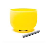Hye-eun 10 pulgadas E Note 432HZ - Cuenco tibetano de cristal con funda de transporte solar plexo chakra color amarillo sonido Bowl baño mantener el equilibrio, terapia, meditación, yoga