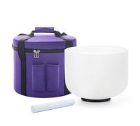 Hye-eun Cuenco de cristal de 10 pulgadas, 432 Hz, nota C, cuarzo, sonido, meditación, chakra, raíz, con funda de transporte para yoga, curación, sonido, energía y vibración