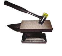 Hyecen Juego de mini yunque de cuerno, yunque de hierro forjado de 3 libras con martillo de goma para hacer joyas, kit de forja de herrero, martillo de joyería y juego de bloques, yunque de bloque de