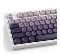 Hyekit Tliquid Foundation - Teclas HOA moradas para teclados mecánicos | Diseño degradado morado translúcido, perfil HOA, material de policarbonato ABS de doble disparo, juego completo de 128 teclas