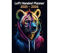 Hyena Left Handed Planner: 2 Year Weekly Sunday to Saturday Calendar | Gift For People Who Love Safari Animals, Wildlife Lovers | For Back To School, Office, Work | 6 x 9 Inches | v1