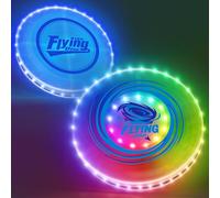 HYES 2 Pack Anillo Volador para Niños, 45 Leds, 14 Modos de Iluminación, Recargable, Ligero, Disco para Interiores y Exteriores, Juguetes Deportivos, Regalo para Niños y Niñas