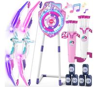 HYES 2 Pack Arco y Flecha para Niños, LED Unicornio Tiro con Arco